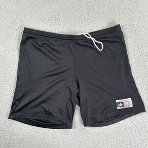VTG Converse Mesh Basketball Shorts Men Large Black 8" Inseam Made in USA